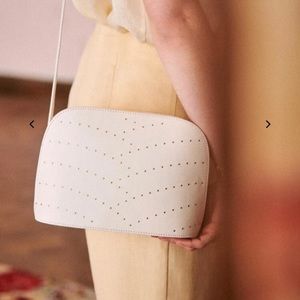 Sezane Victor Bag Smooth Ecru Studs NWOT